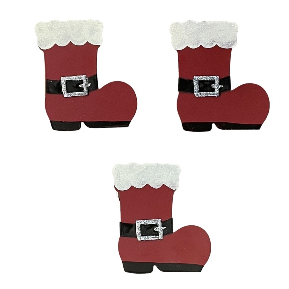 Red Metal Santa Boot Christmas Ornaments
